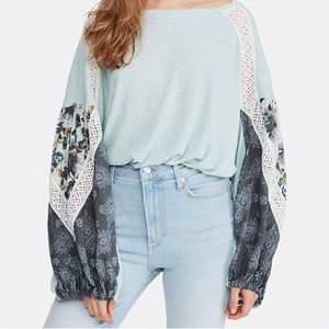 Free People Casual Clash Top Mint